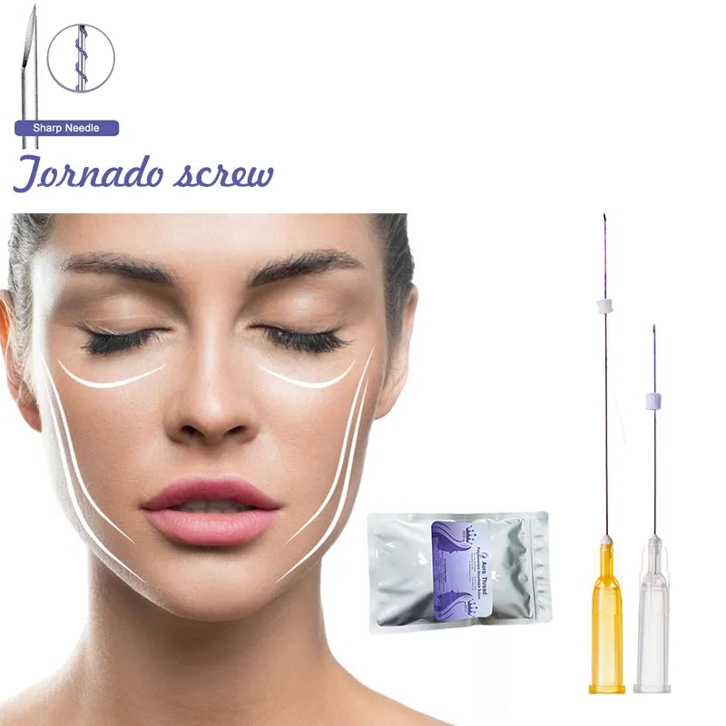 Factory Wholesale Tornado Screw Thread – 26G / 27G PDO PCL PLLA for Nasolabial Folds
