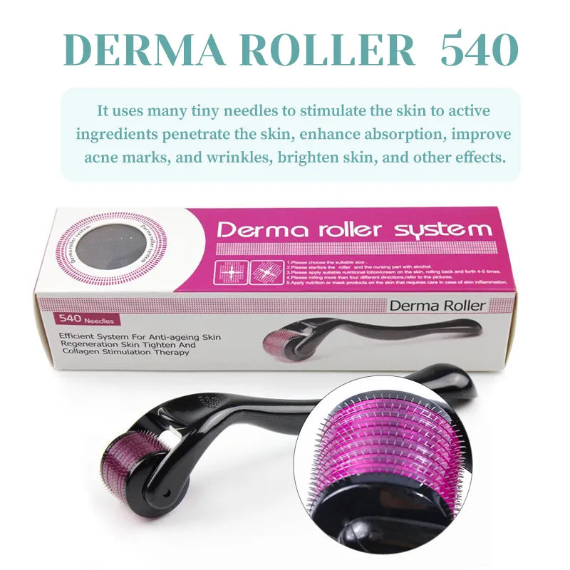 New Titanium Derma Roller for Beard Growth – 540 Microneedles