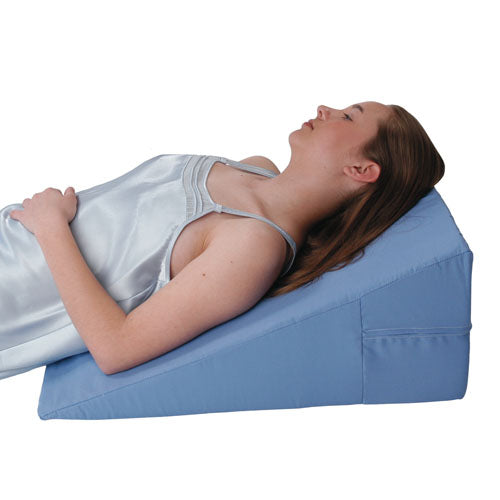 Bed Wedge Pillow 1/4" to 4" x 24 x 24 – Blue for Acid Reflux & Sleep Support