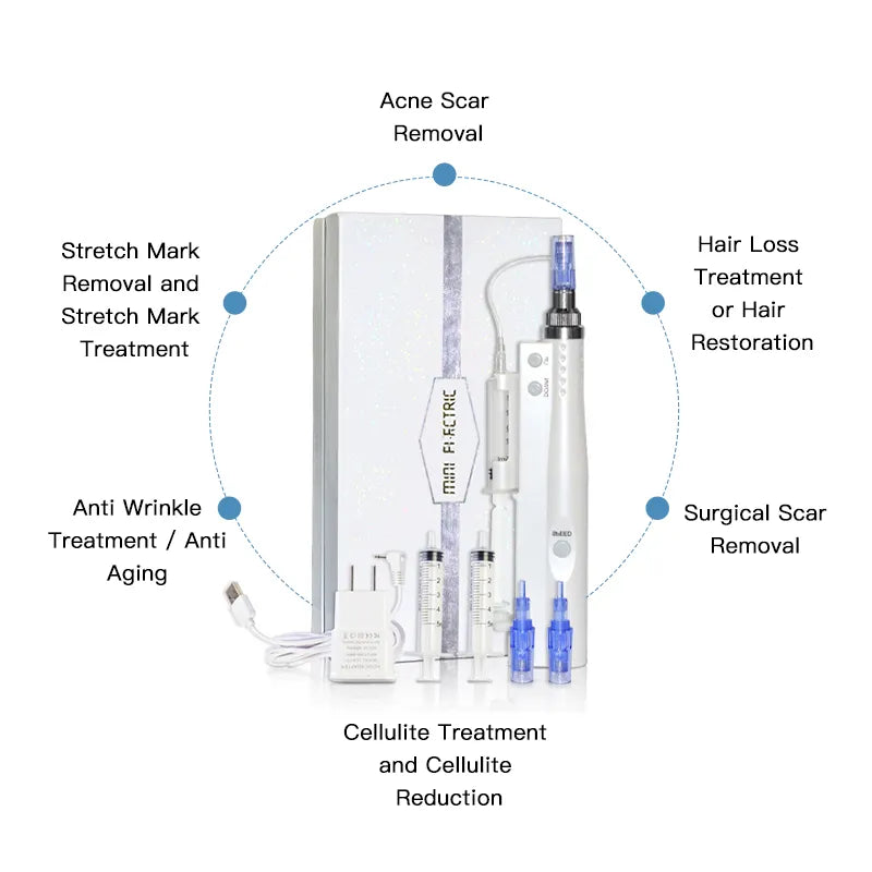 Best Facial Wrinkle Remover Microneedle Injector Mesotherapy Gun – Anti-Aging Skin Rejuvenation Device