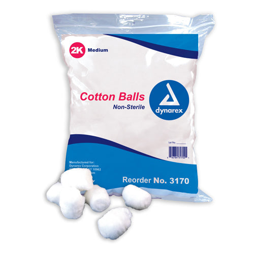 Cotton Balls Non-Sterile Medium – Pack of 2000 for Personal Care & First Aid