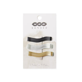 BANDED - Barrettes -Poets Walk Faux Leather (3 x 4pk 3)