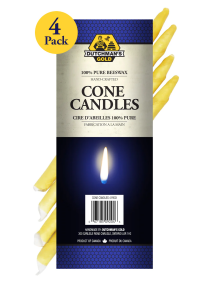 Dutchman's Gold Inc. - Beeswax, Cone Candle 4pack (4pk 12)