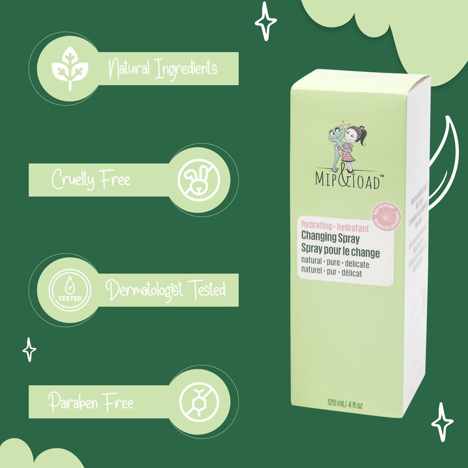 Hydrating Changing Spray – Soothing & Protective with Aloe, Chamomile, Calendula & Essential Oils