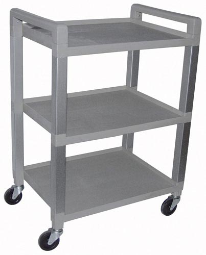 Utility Poly Cart with 3 Shelves – Durable Rolling Storage Cart