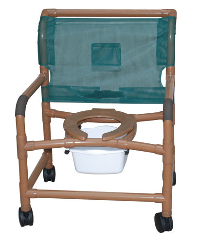 Shower Chair X-Wide PVC Deluxe Wood-Tone – Extra-Space, Elegant & Durable Bathing Chair