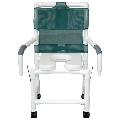 Shower Chair with Deluxe Elongated Soft Seat & Dual Drop Arms