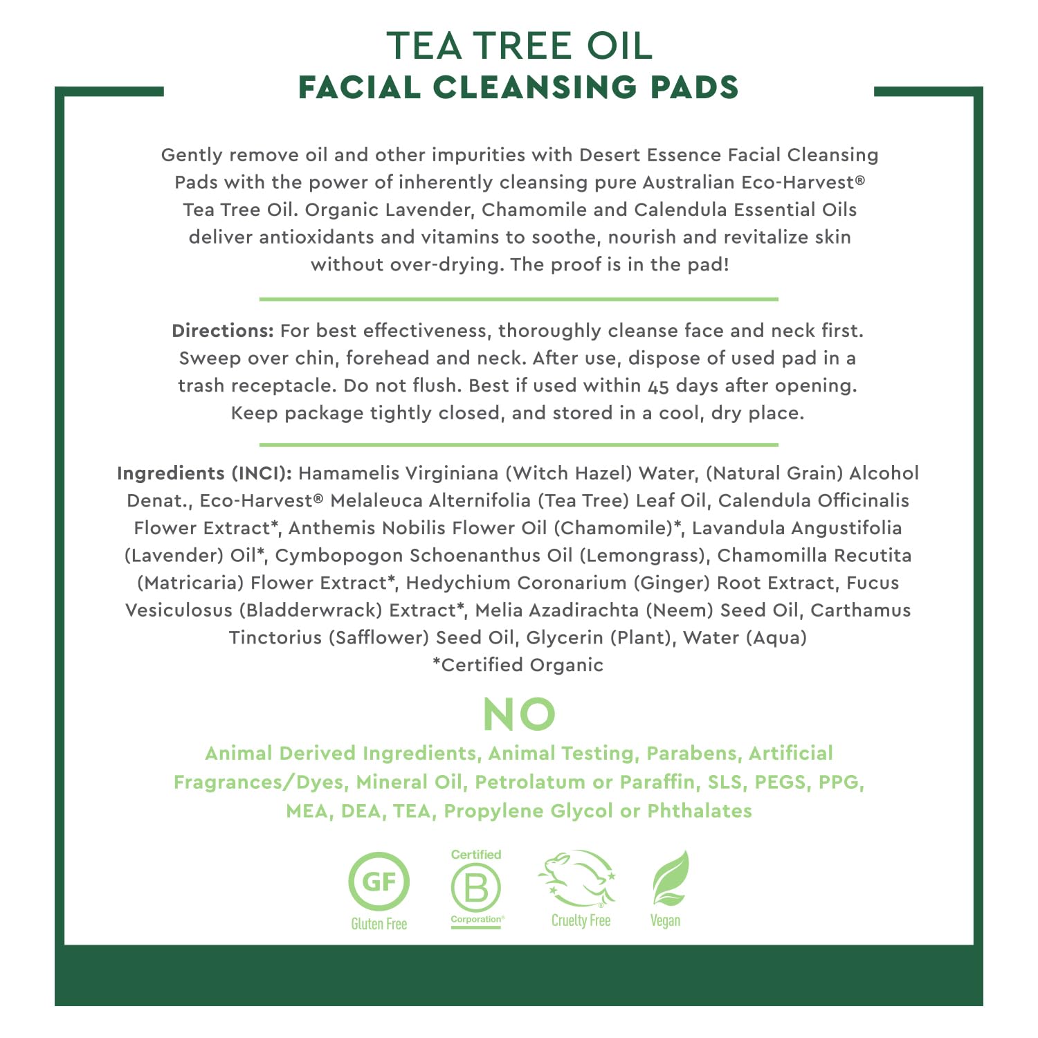 Desert Essence - Cleansing Pads With Tea Tree Oil (50pad 3)