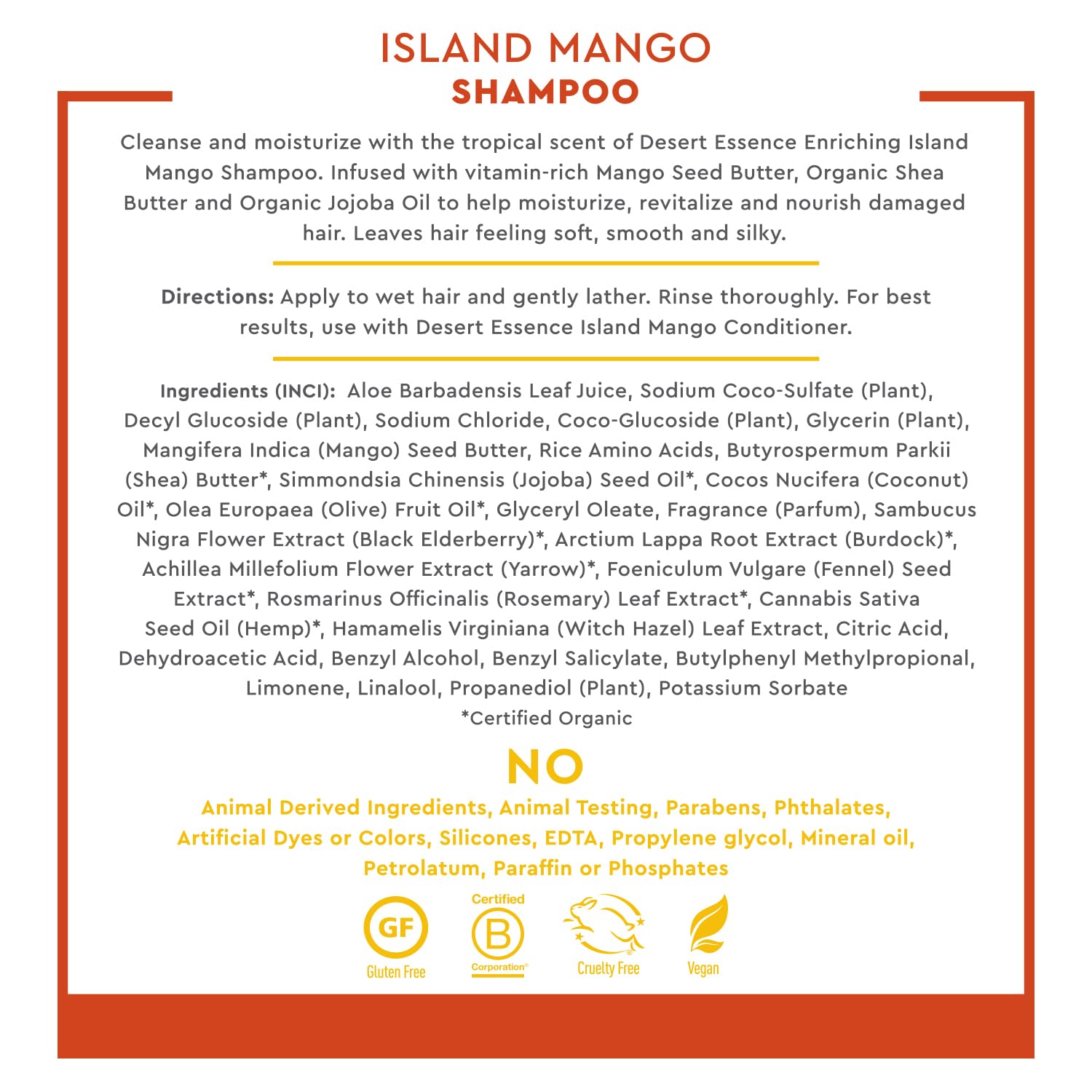 Desert Essence - Island Mango Shampoo (237ml 12)
