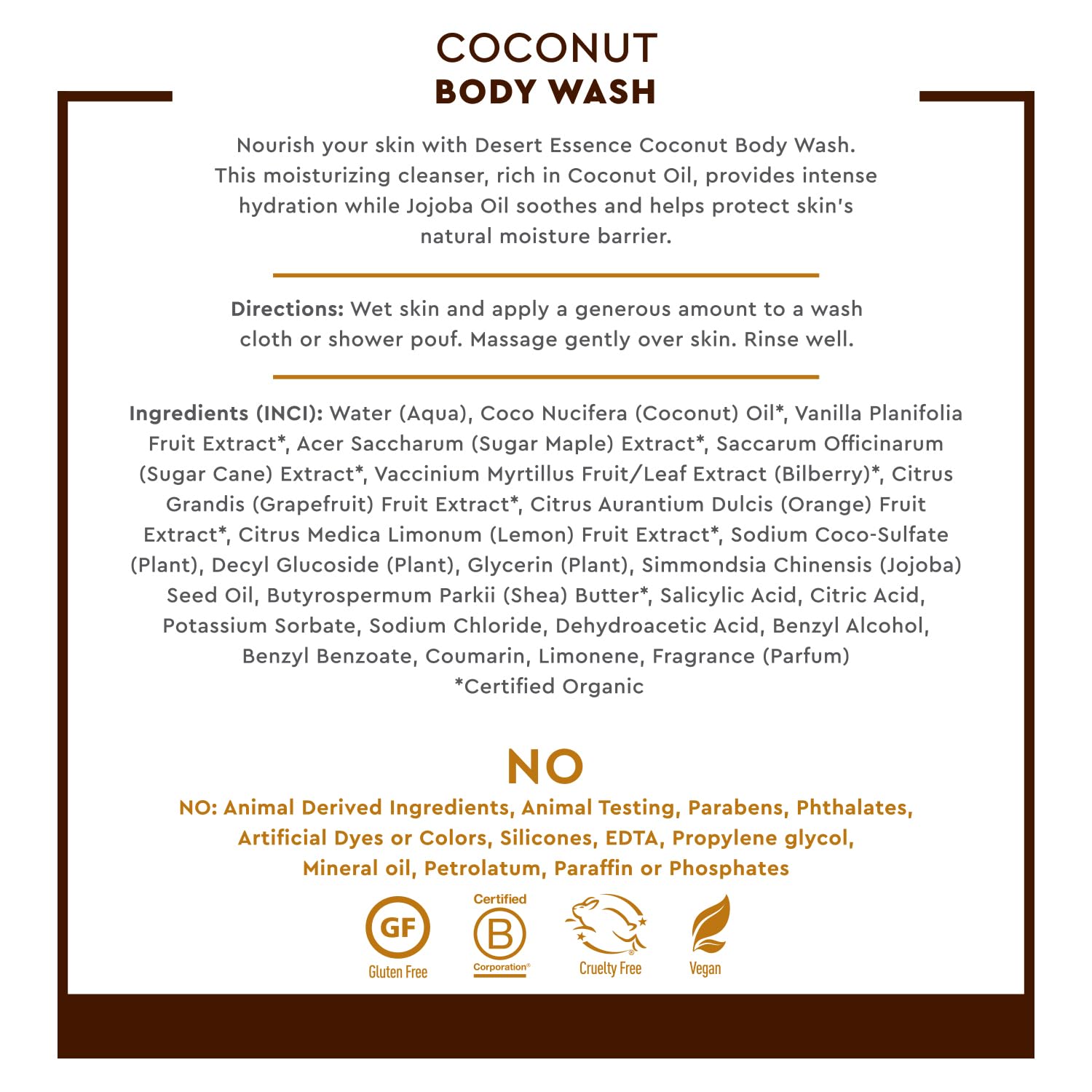 Desert Essence - Coconut Body Wash (237ml 12)
