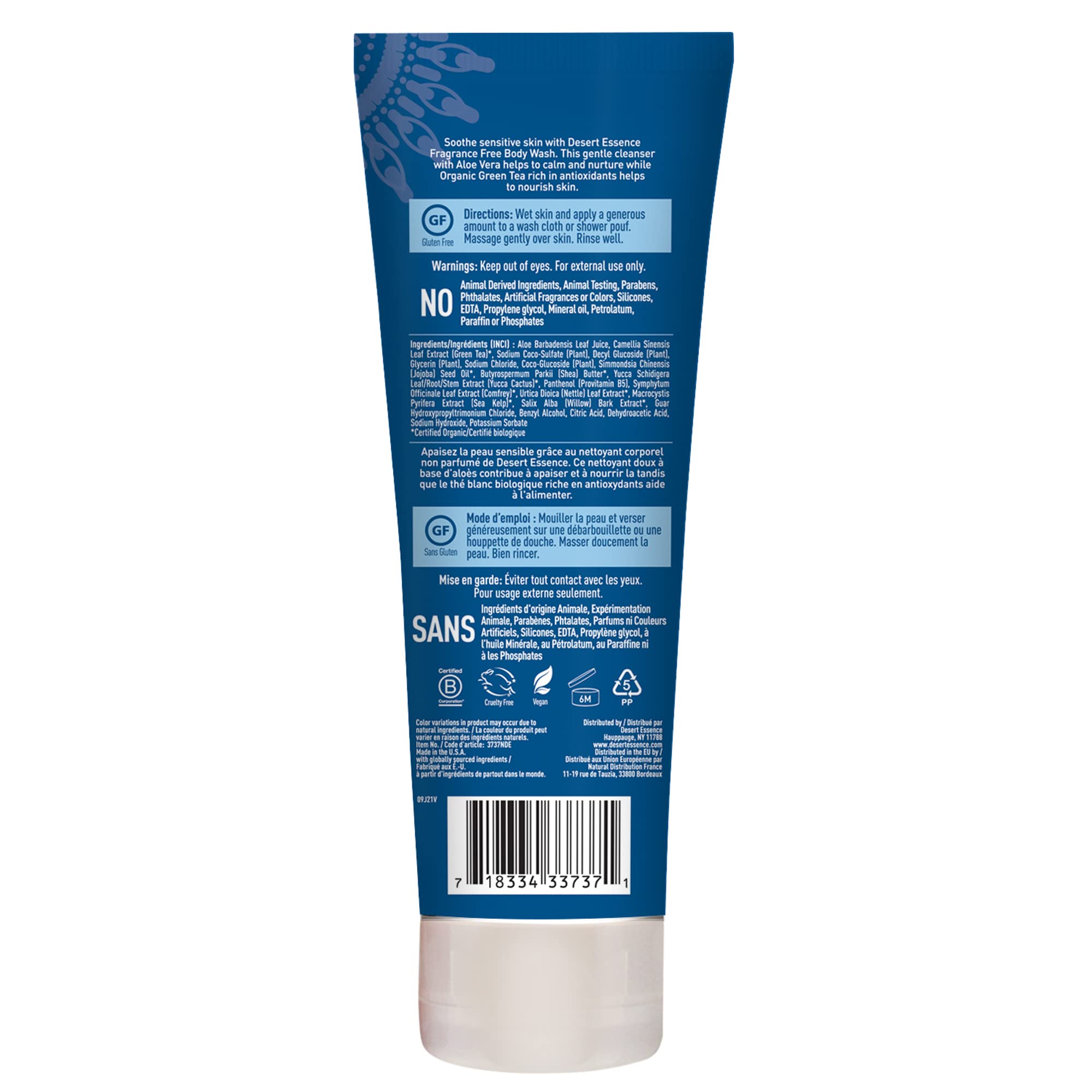 Desert Essence - Fragrance Free Body Wash (237ml 12)