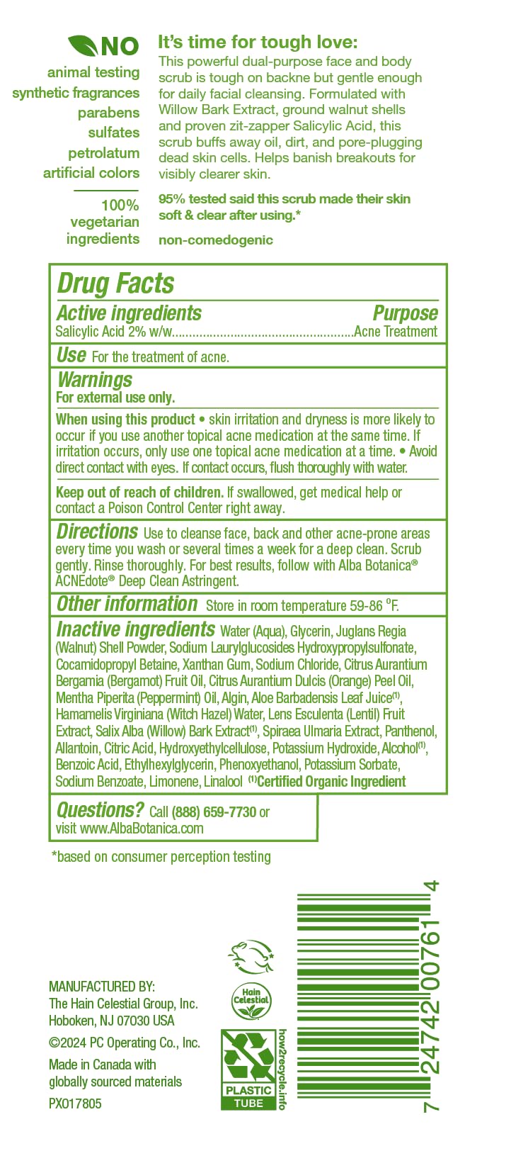 Alba Botanica - ACNEdote Face & Body Scrub (227g 6)