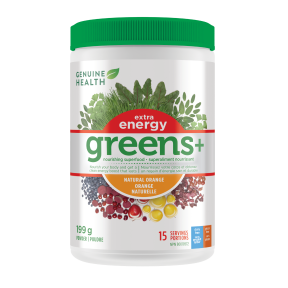 Genuine Health - greens + extra energy orange (199g 12)