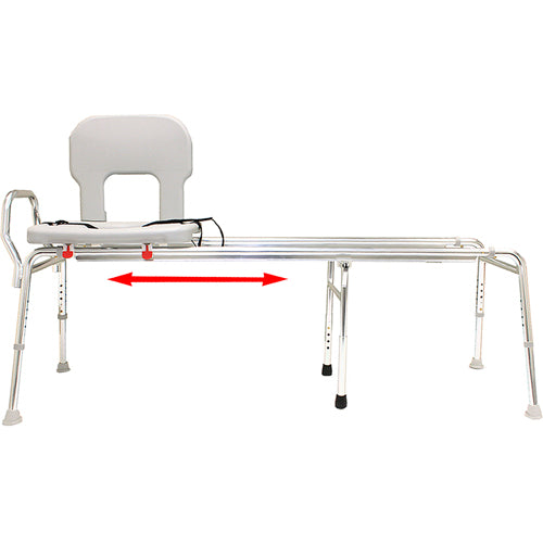 Toilet to Tub Sliding Transfer Bench with Adjustable Height and Non-Slip Feet