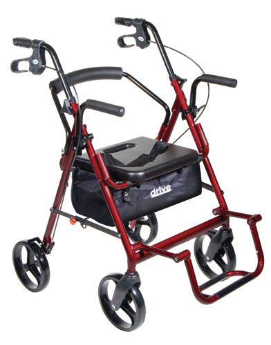 Duet Rollator and Transport Chair – Convertible Mobility Aid with Seat & Brakes