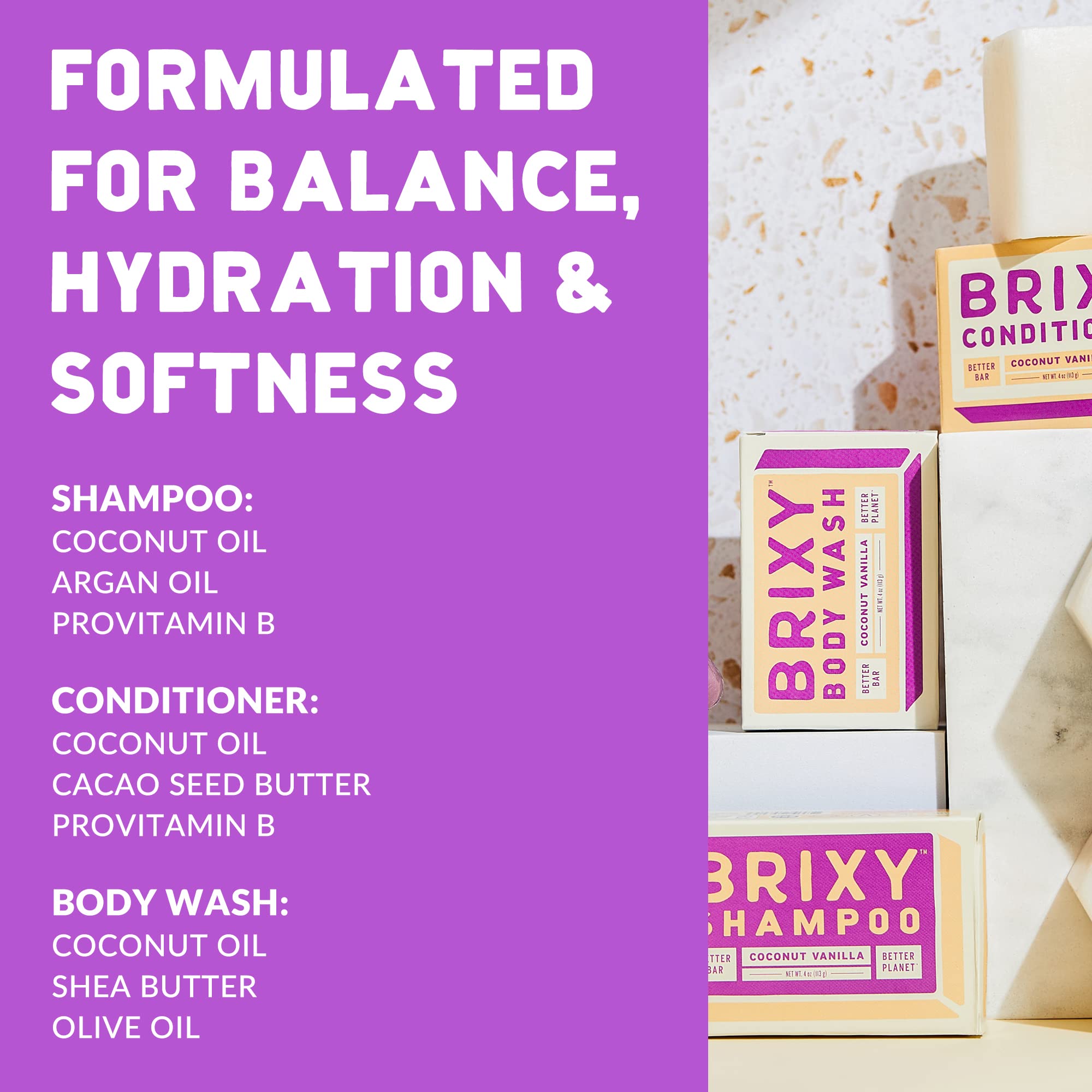 BRIXY - Conditioner Bar - Coconut Vanilla (113g 6)