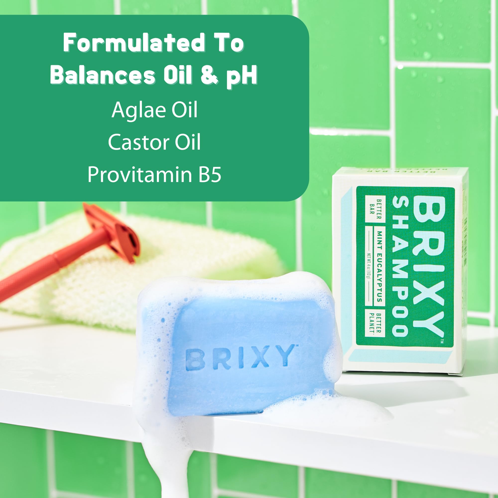BRIXY - Shampoo Bar - Mint Eucalyptus (113g 6)