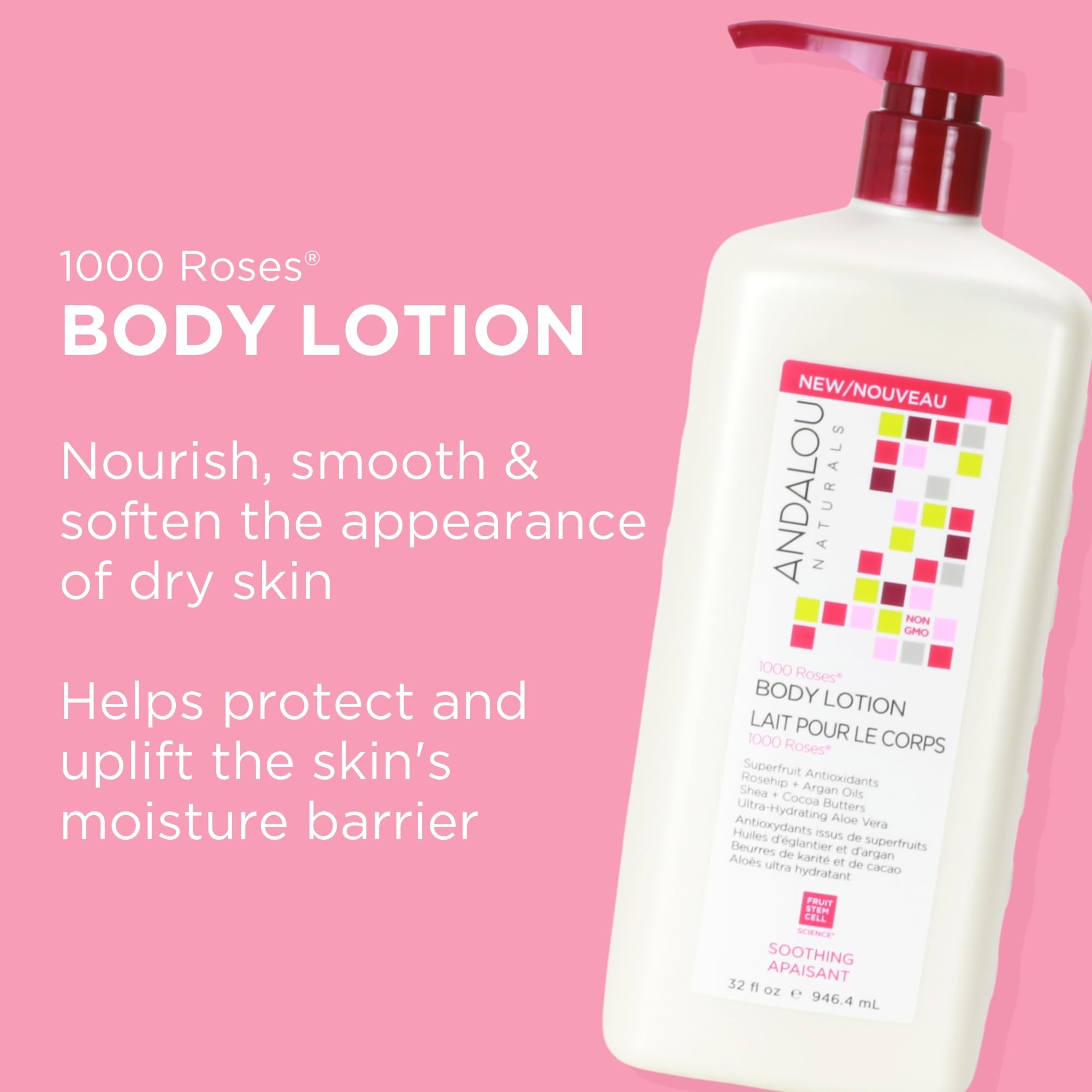 Andalou Naturals - 1000 Roses SOOTHING Body Lotion (946ml 6)