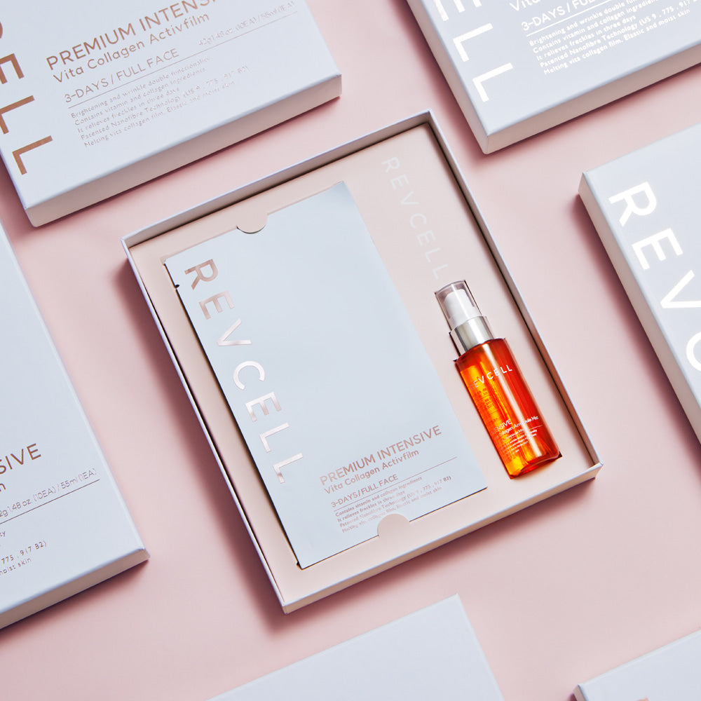 Revcell Premium Intensive Vita-Collagen Activfilm (10 Sheets / 55 ml) | Lifting, Firming & Brightening
