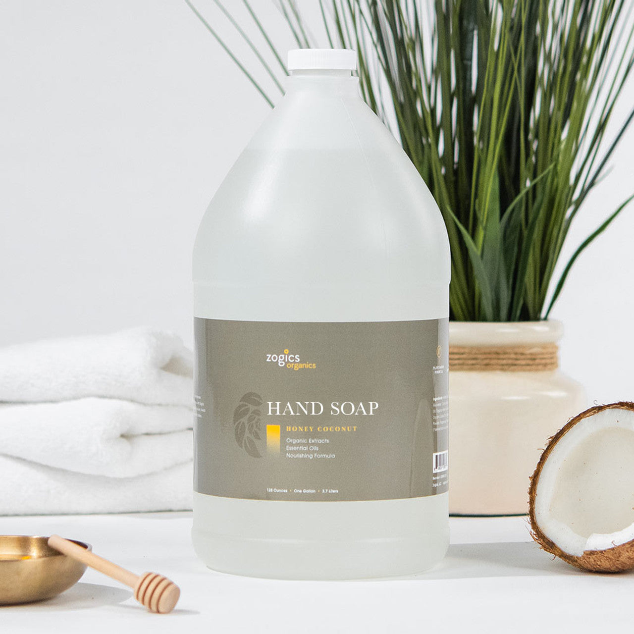 Zogics Organics Hand Soap, Honey Coconut, OHSHC128 (1 Gallon or Case of 4)