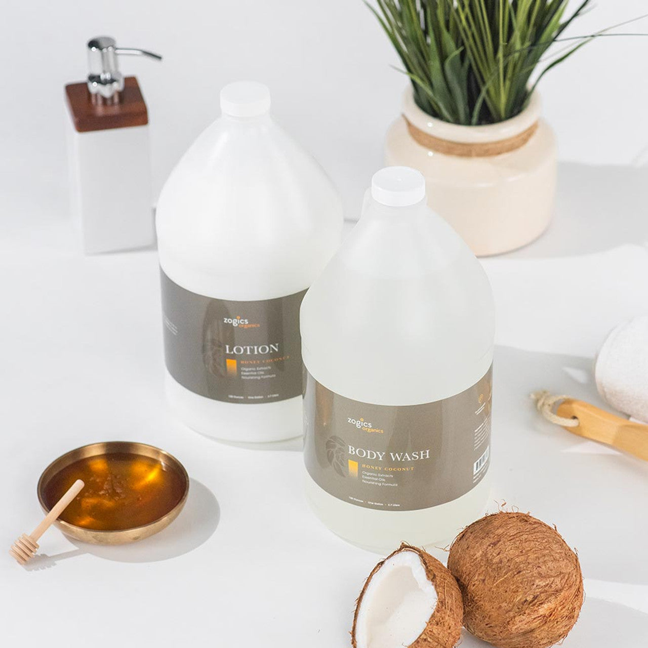 Zogics Organics Lotion, Honey Coconut, OLHC128 (1 Gallon or Case of 4)