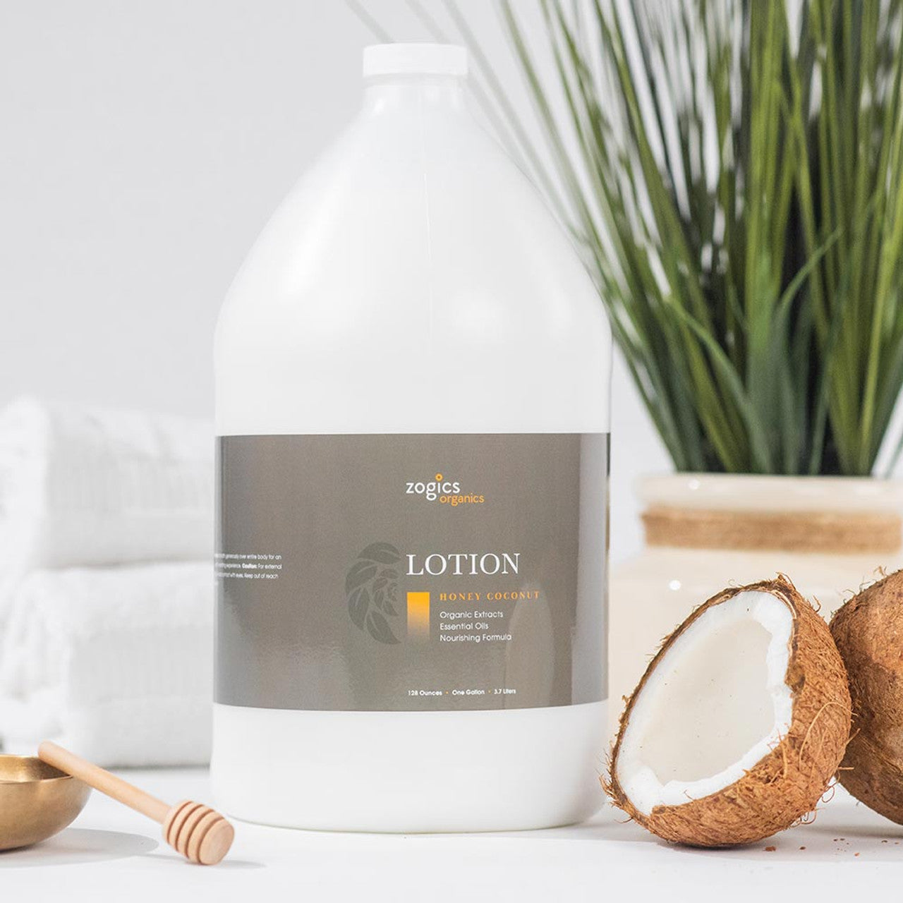 Zogics Organics Lotion, Honey Coconut, OLHC128 (1 Gallon or Case of 4)