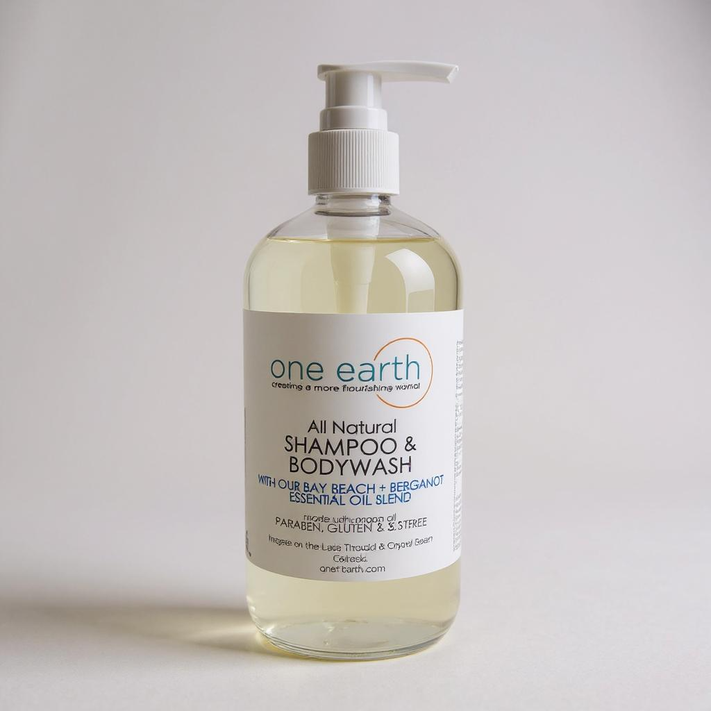 Bay Beach & Bergamot Shampoo & Bodywash – SLS-Free, Paraben-Free, Gentle for All Hair Types, 500 ml Pump Bottle