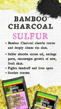 Blessings All-Natural Bamboo Charcoal Sulfur Face & Body Bar – Detoxifying, Oil-Control & Skin-Clarifying Cleanser