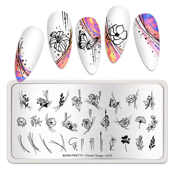 Nail Stamping Plate Flower Tango-L010