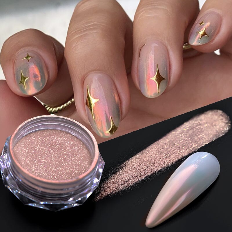 Rosegold Gradient Auroras Pearl Nail Powder #02