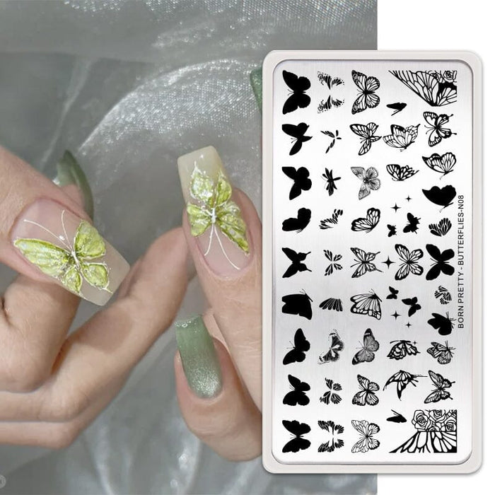 Nail Stamping Plate BUTTERFLIES-N08