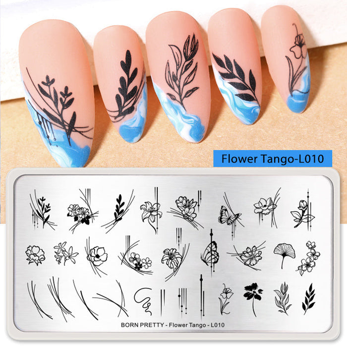 Nail Stamping Plate Flower Tango-L010