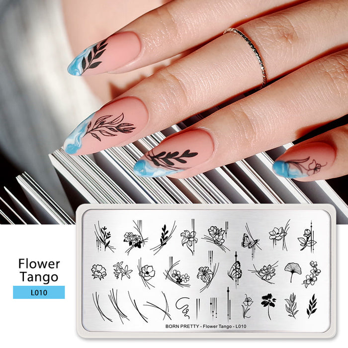 Nail Stamping Plate Flower Tango-L010