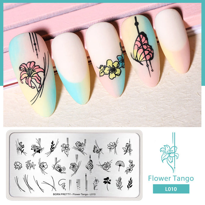 Nail Stamping Plate Flower Tango-L010
