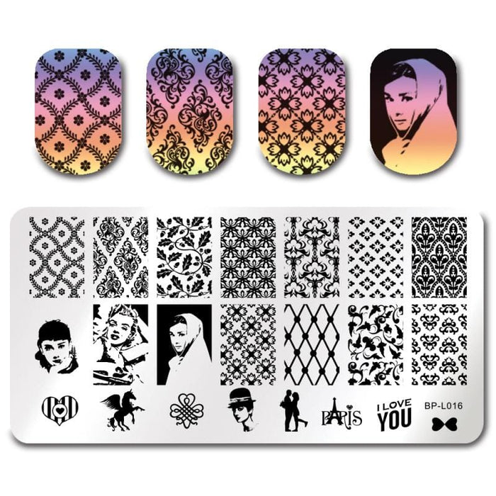 Rectangle Nail Stamping Plates