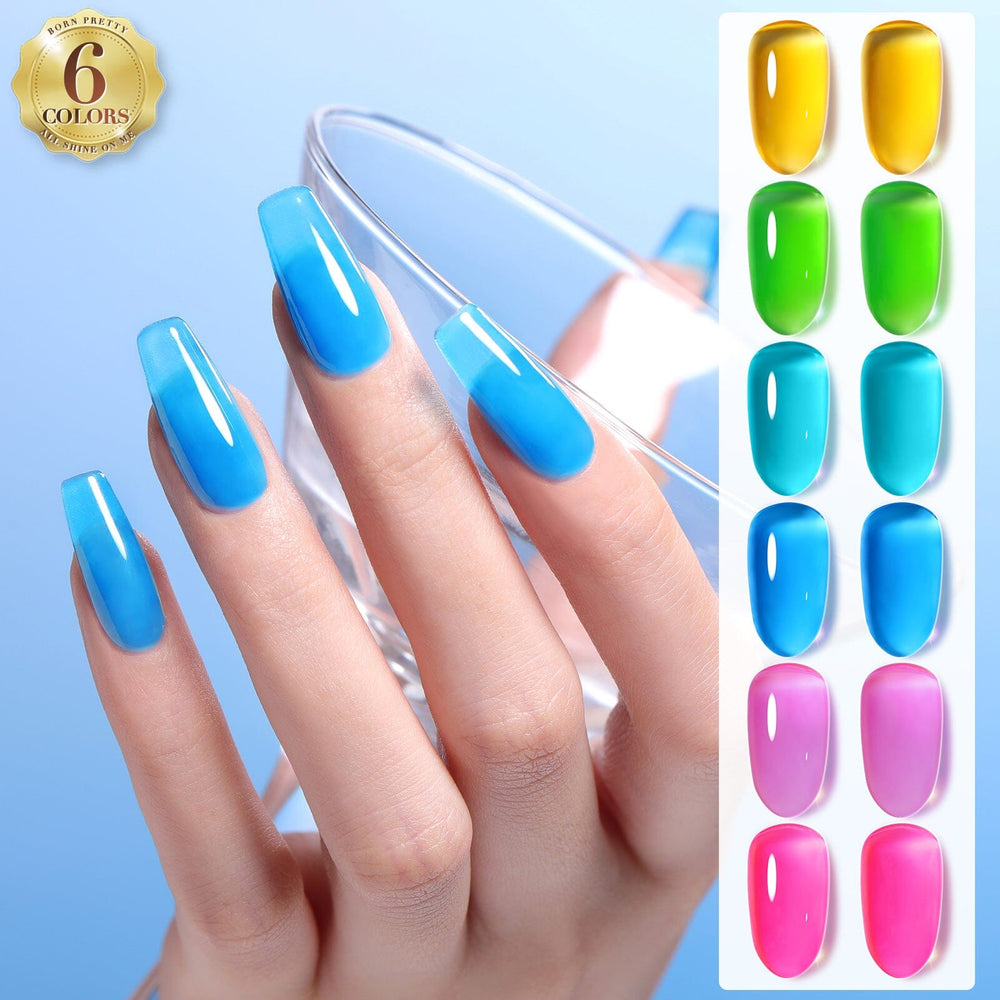 6 Colors Summer Soda Ice Jelly Gel Polish Set 7ml