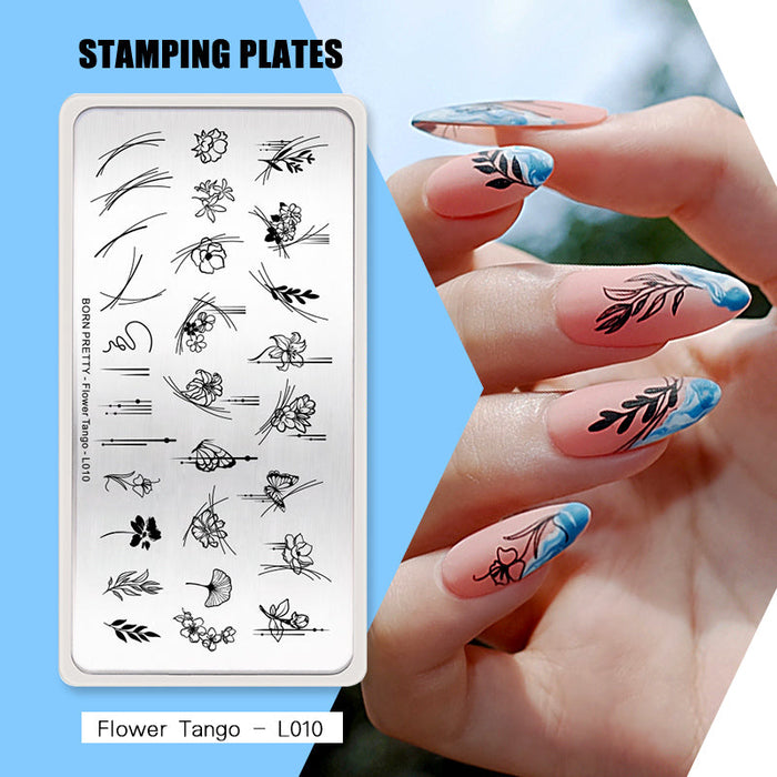 Nail Stamping Plate Flower Tango-L010