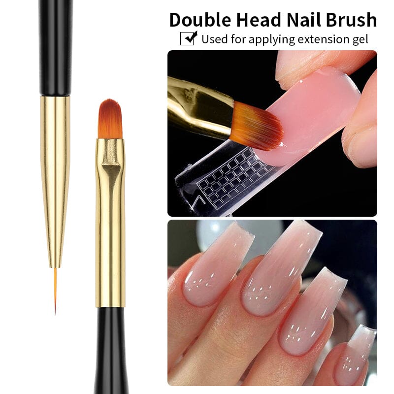 3pcs Double Head UV Gel Nail Brushes