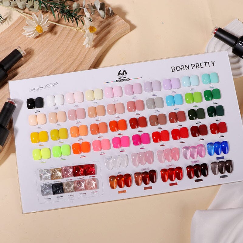 Color Chart Card for 15ml 60 Colors Gel Polish Set