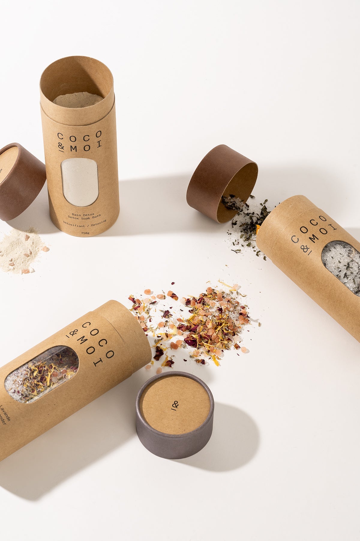 Trio Bath Salt Set – Glycerin & Lavender, Eucalyptus & Sweet Orange, Detox Bath – 750 g Each