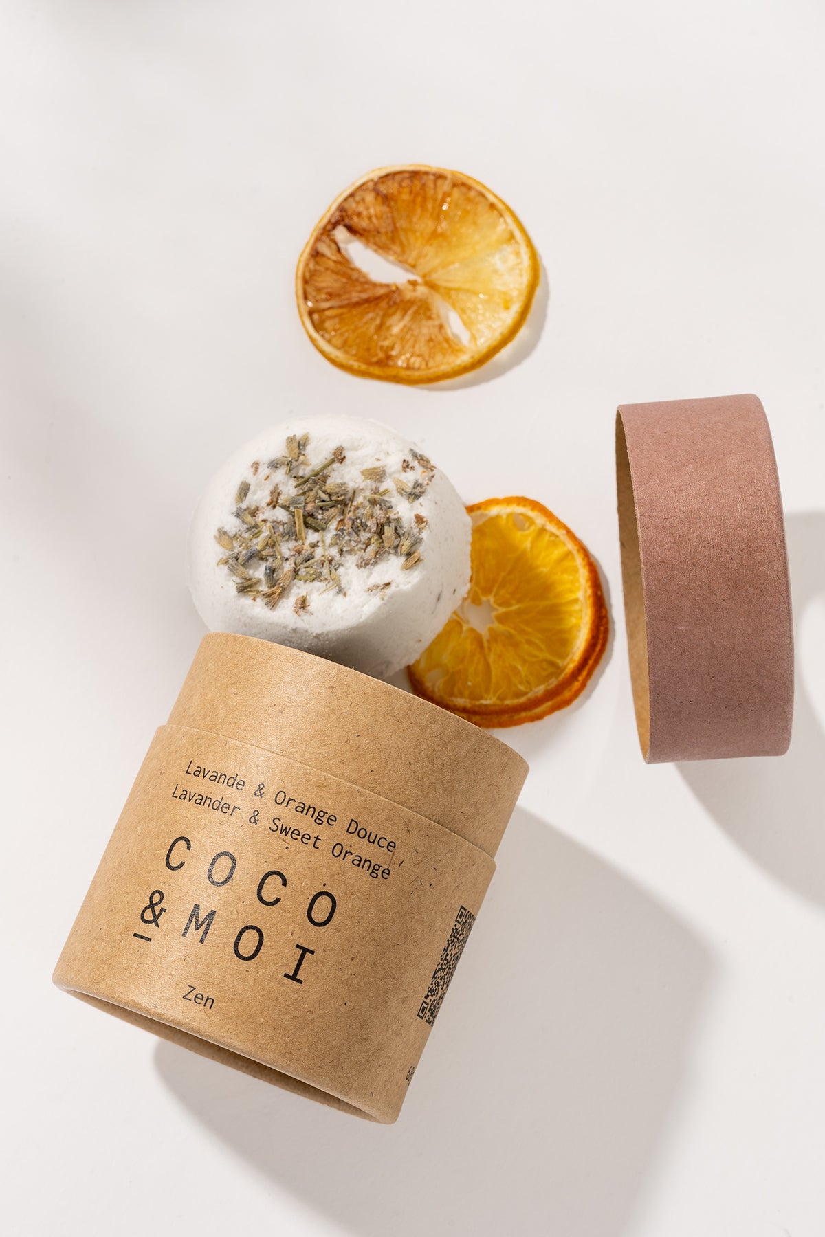 Bombe de Bain Lavande & Orange Douce – Vegan Relaxing Bath Bomb