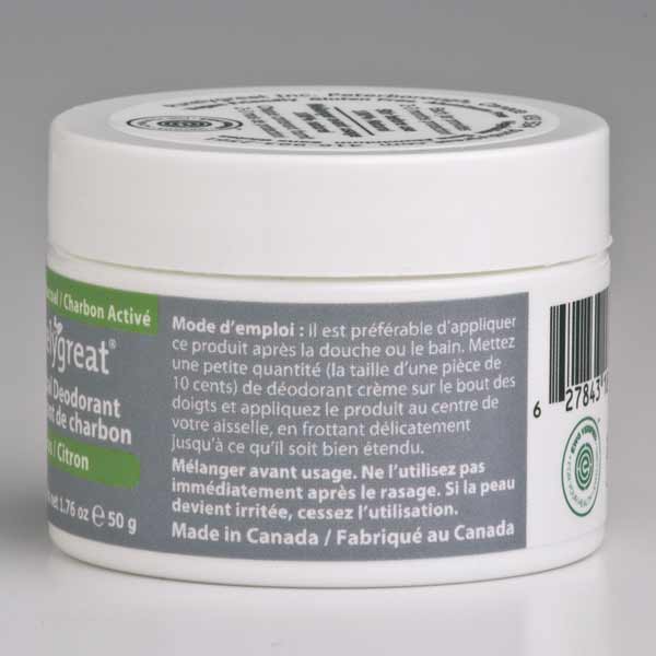 Citrus Charcoal Natural Deodorant - Aluminum Free