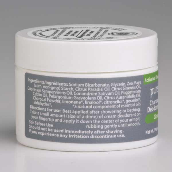 Citrus Charcoal Natural Deodorant - Aluminum Free