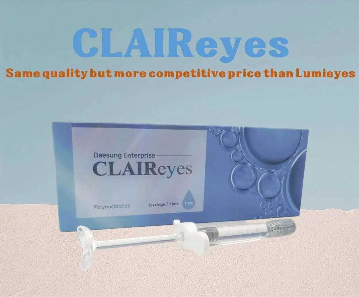 Clair Eyes PDRN 1.1ml Sodium Polynucleotide PN Injection – Lumi Eyes Skin Booster for Dark Circle Removal & Under-Eye Wrinkle Reduction