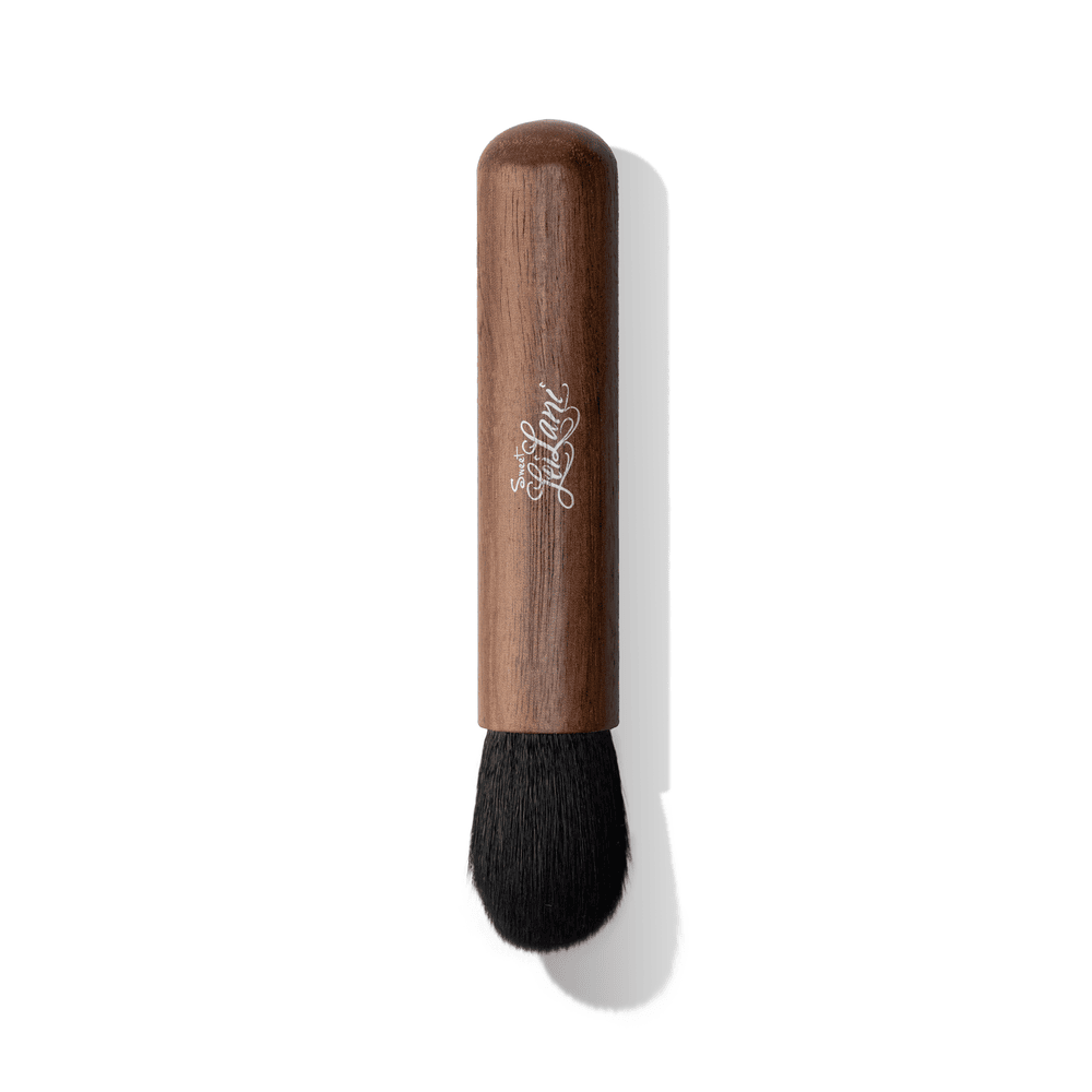 Dome Powder Brush – Vegan Fluffy Brush with Bamboo Handle for Pressed & Loose Powders