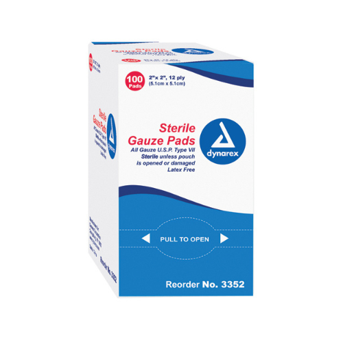 Gauze Sponges Sterile 12-Ply 1's – Box of 100 for Medical Use