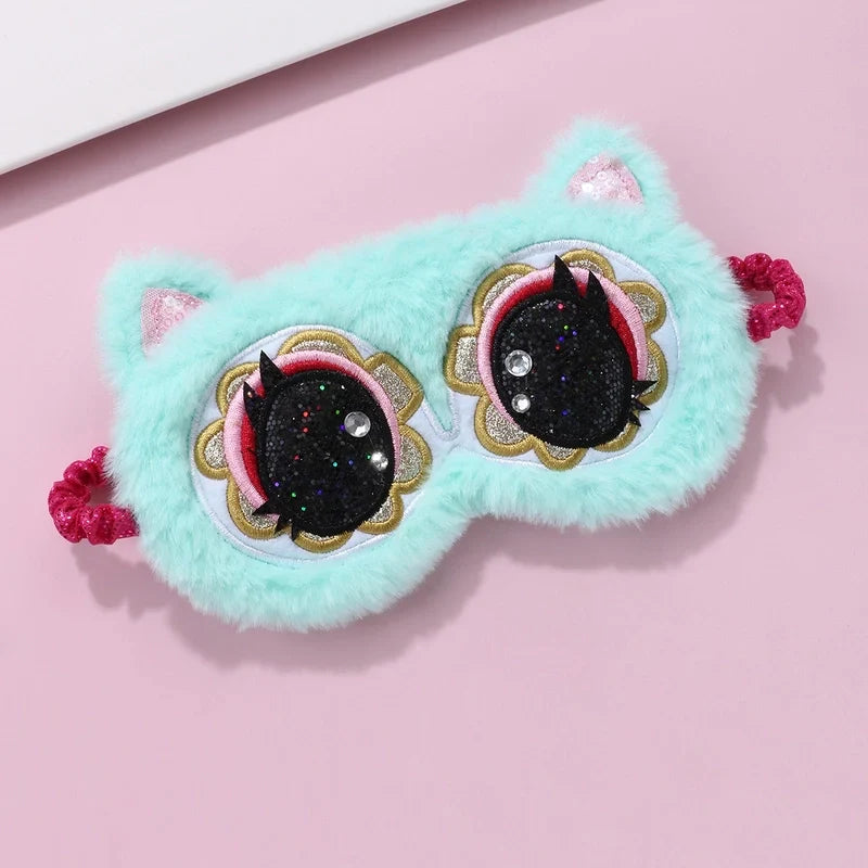 Fluffy Plush Sleeping Eye Cover – Soft Cute Animal Blindfold Mask, Lightweight & Breathable Sleep Mask