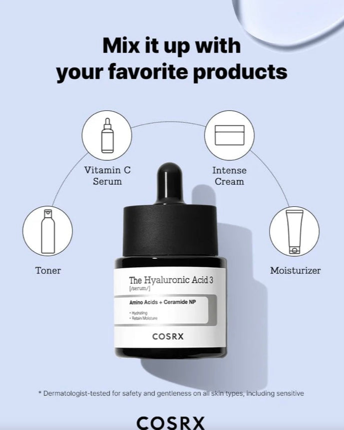 COSRX The Hyaluronic Acid 3 Serum – 20ml, Deep Hydration & Skin Plumping