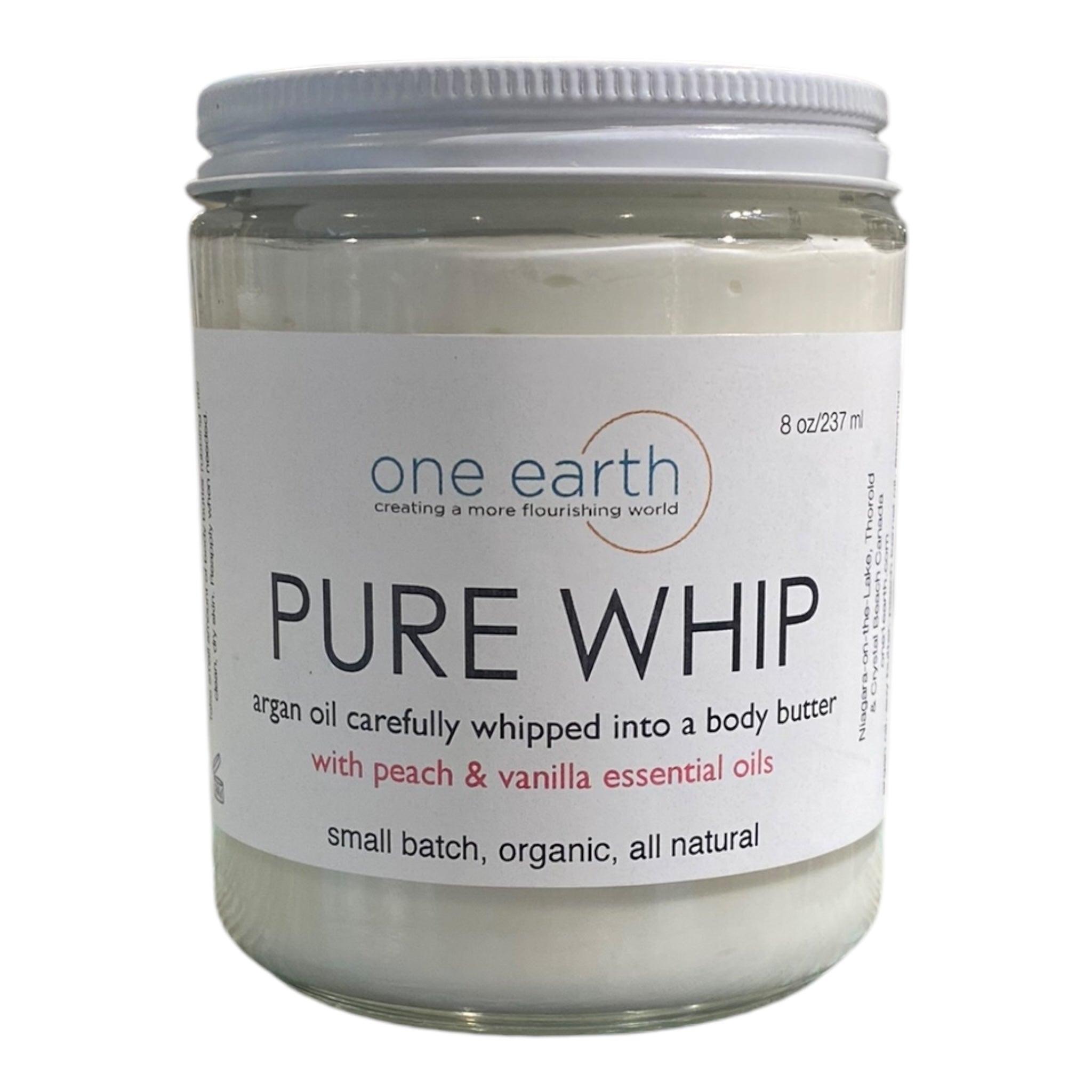 Pure Whip Body Butter – Peach & Vanilla | 240ml, Argan & Peach Kernel Oils, Hydrating, Healing, Soothes Dry Skin, Eczema & Psoriasis