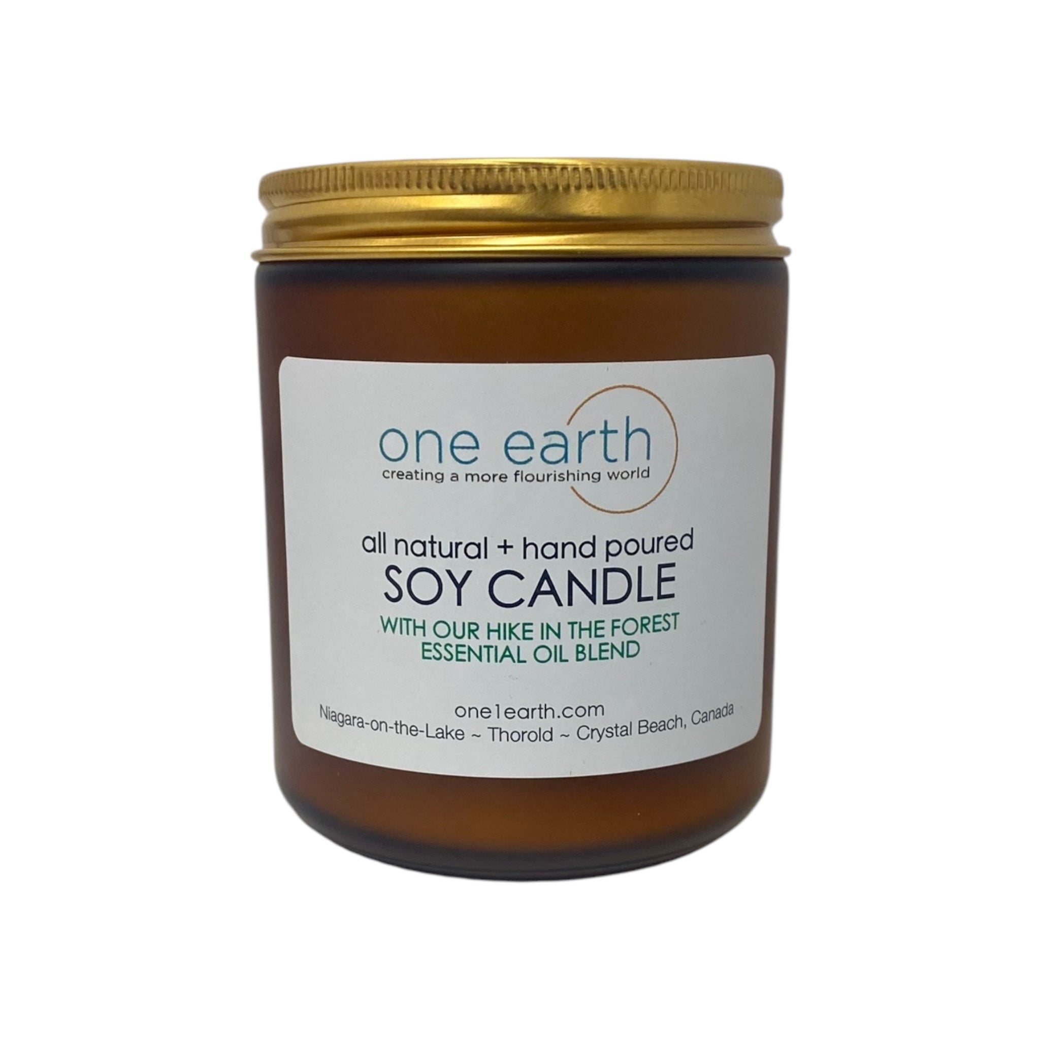 Hike in the Forest Soy Candle – Hand-Poured, Vegan, Amber Matte Glass, Clean-Burning Cotton Wick, 65+ Hour Burn Time